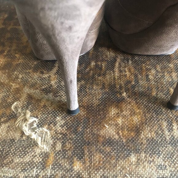 Vera Wang Royce Tan Peep Toe bow heels booties 6m - Picture 11 of 14